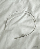 arnew headbands Silver(2ea) Airy Back Band (hair backband)