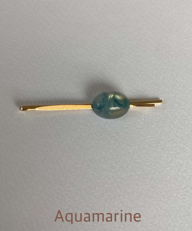 arnew Hair Accessories Aquamarine Naomi Gemstone Fine Pin