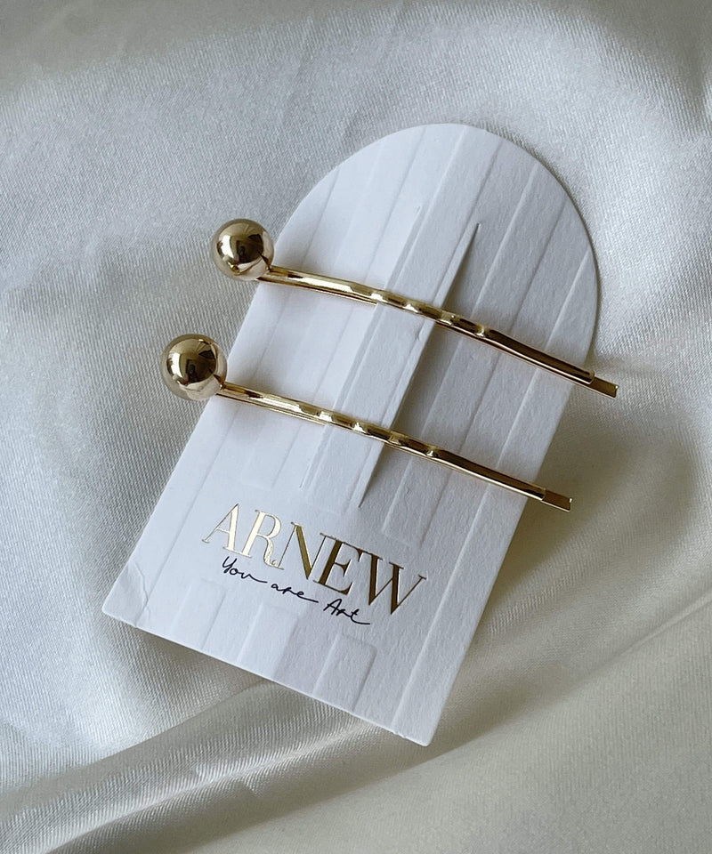 arnew Hair Accessories gold pin(2pcs) Pearl Screw Pin