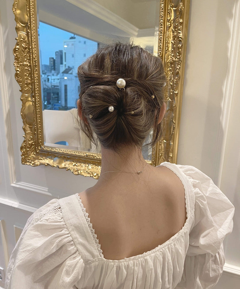 arnew Hair Accessories Pearl Screw Pin