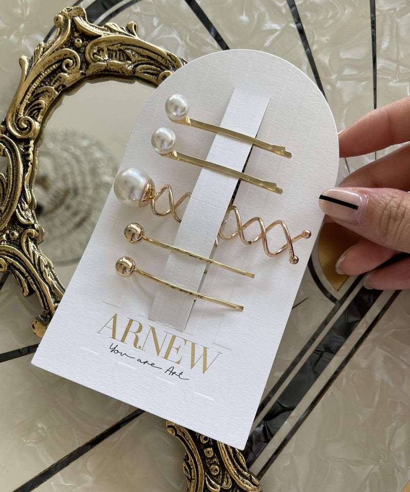 arnew Hair Accessories Pearl Screw Pin