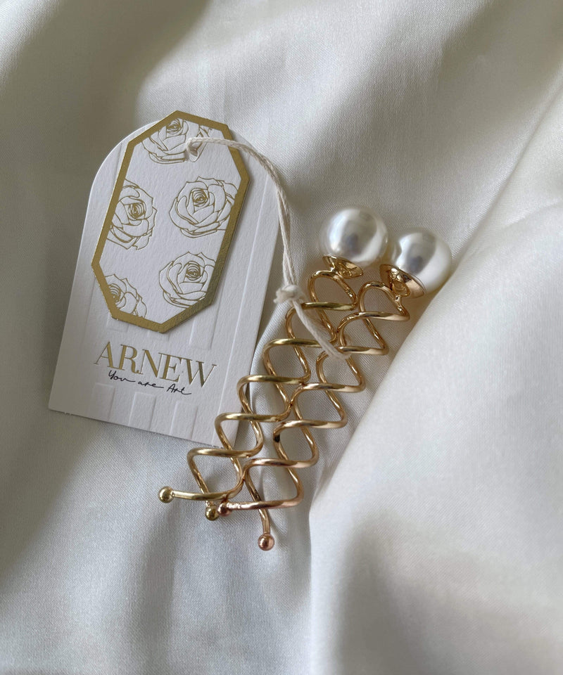 arnew Hair Accessories screw pin(2pcs) Pearl Screw Pin