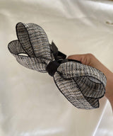 arnew Hair Accessories Tweed 3-Tier Ribbon Banana Pin