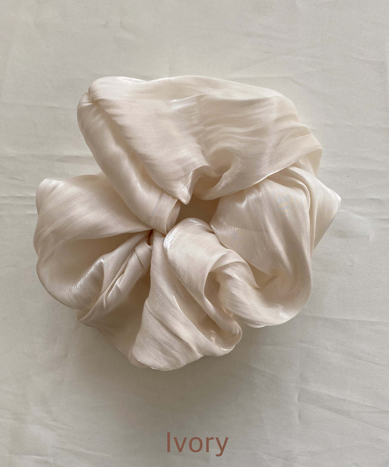 arnew hair ties Ivory Arkle Fabric  Scrunchie