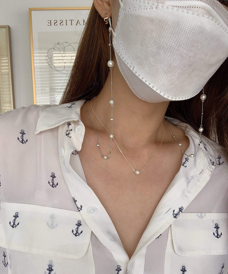 arnew Jewelry Ananias Pearl Necklace Mask Straps
