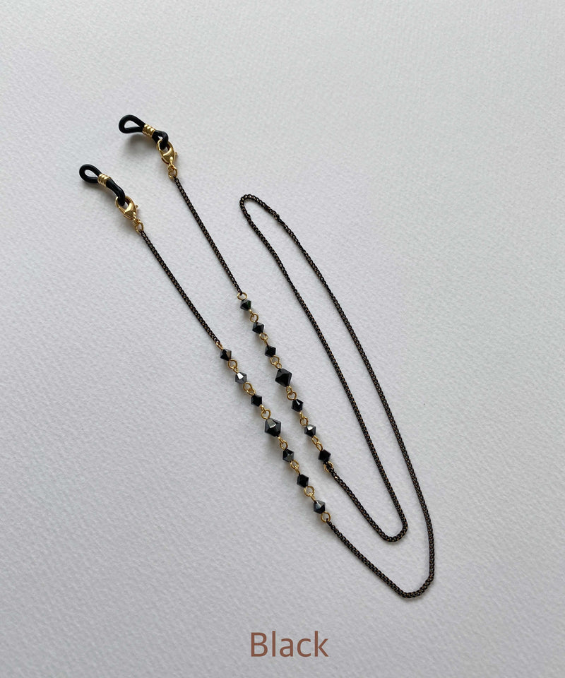 arnew Jewelry Black Gody Swarovski Mask Strap